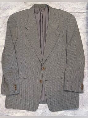 Vintage 80s 90s Giorgio Armani Linen Wool Suit Jacket Blazer Sport Coat 40 Italy